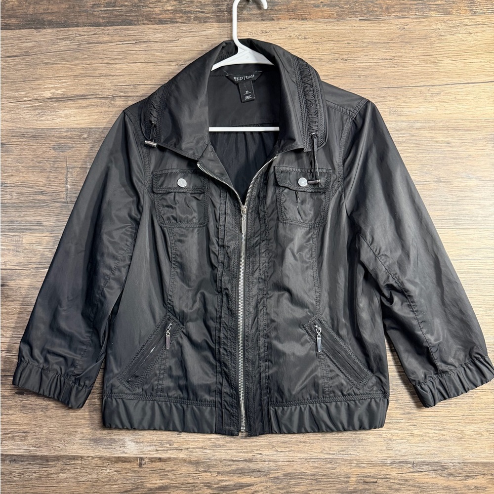 White House Black Market Dark Black Utility Jacket